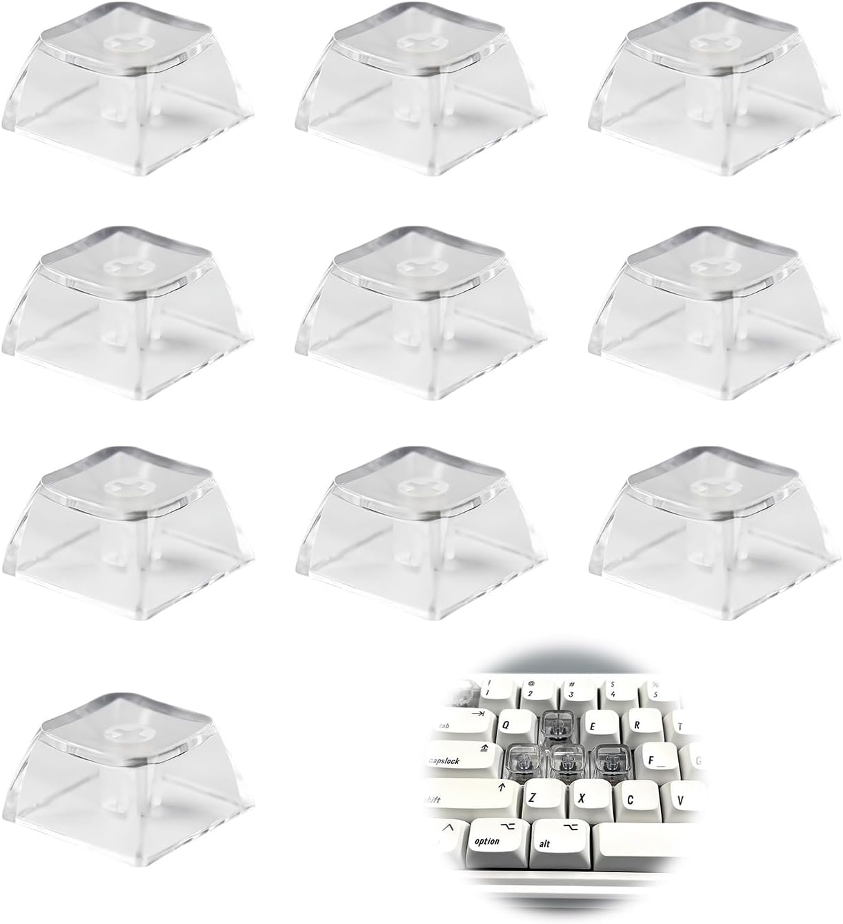 Amazon.co.jp: 10個 キーキャップ 透明 ABS キーボードR4 キートップ