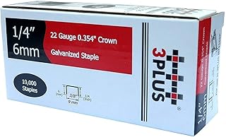 71/06 22 Gauge 3/8-Inch (9mm) Crown 1/4-Inch Leg Length Galvanized Fine Wire Staples, Interchangeable with 71 Series Staples (10,000 per Box), 71 Series Staples