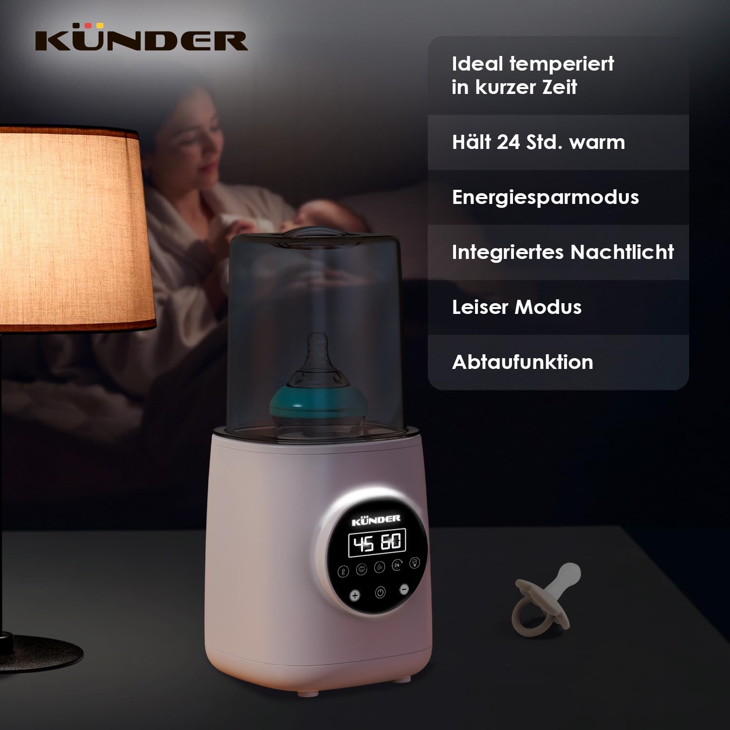 10-in-1 Flaschenwärmer Baby, Babykostwärmer mit schnellem Aufwärmen, Warmhalten, Abtauen – Babyflaschen Wärmer mit LCD-Display und Fernbedienung, Sterilisator für Babyflaschen, Baby Bottle Warmer