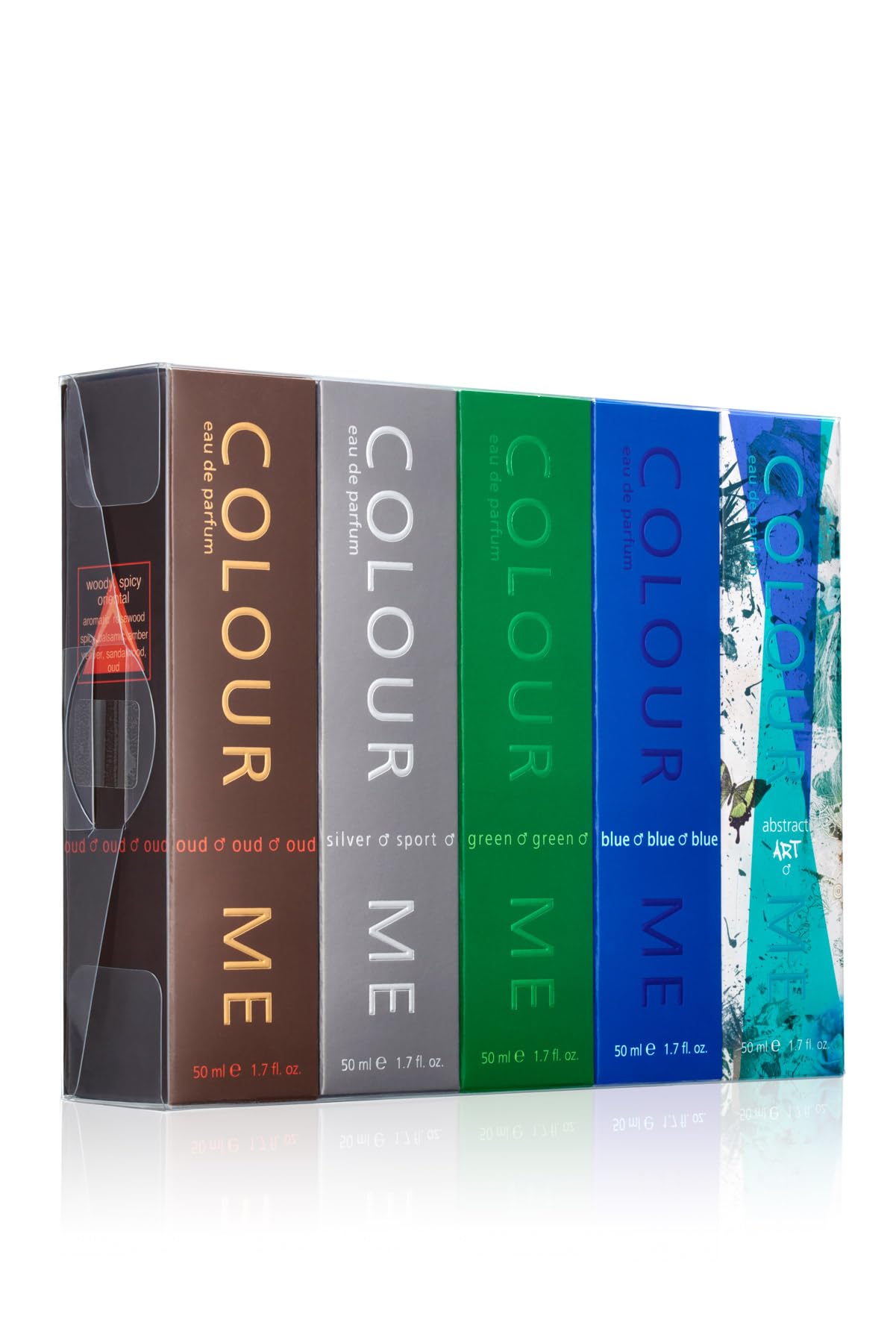 Colour Me Oud/Silver Sport/Grün/Blau/Abstrakte Kunst, 50 ml Eau de Parfum, Quin Geschenkset