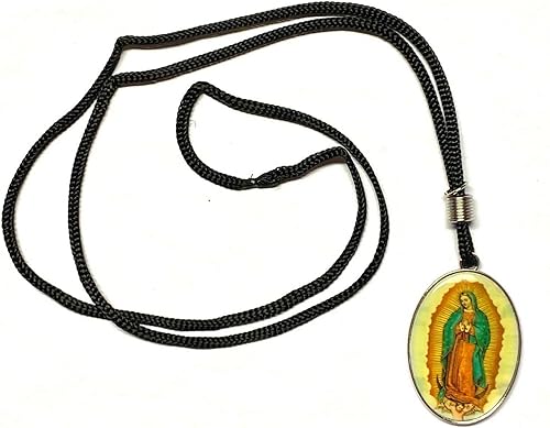 Collar católico con colgante de medalla virgen de Nuestra Señora de Guadalupe, Esmalte, No es una piedra preciosa