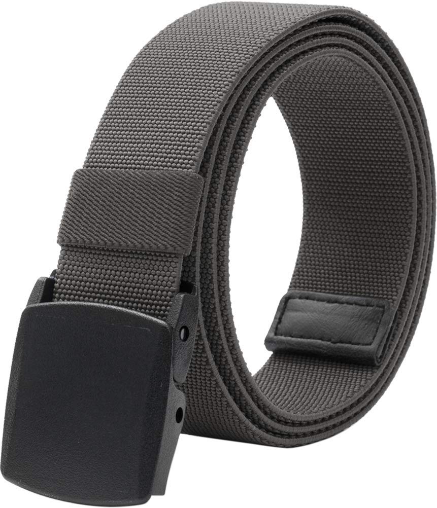 LionVII Men Elastic Stretch Canvas Belt with Plastic Buckle