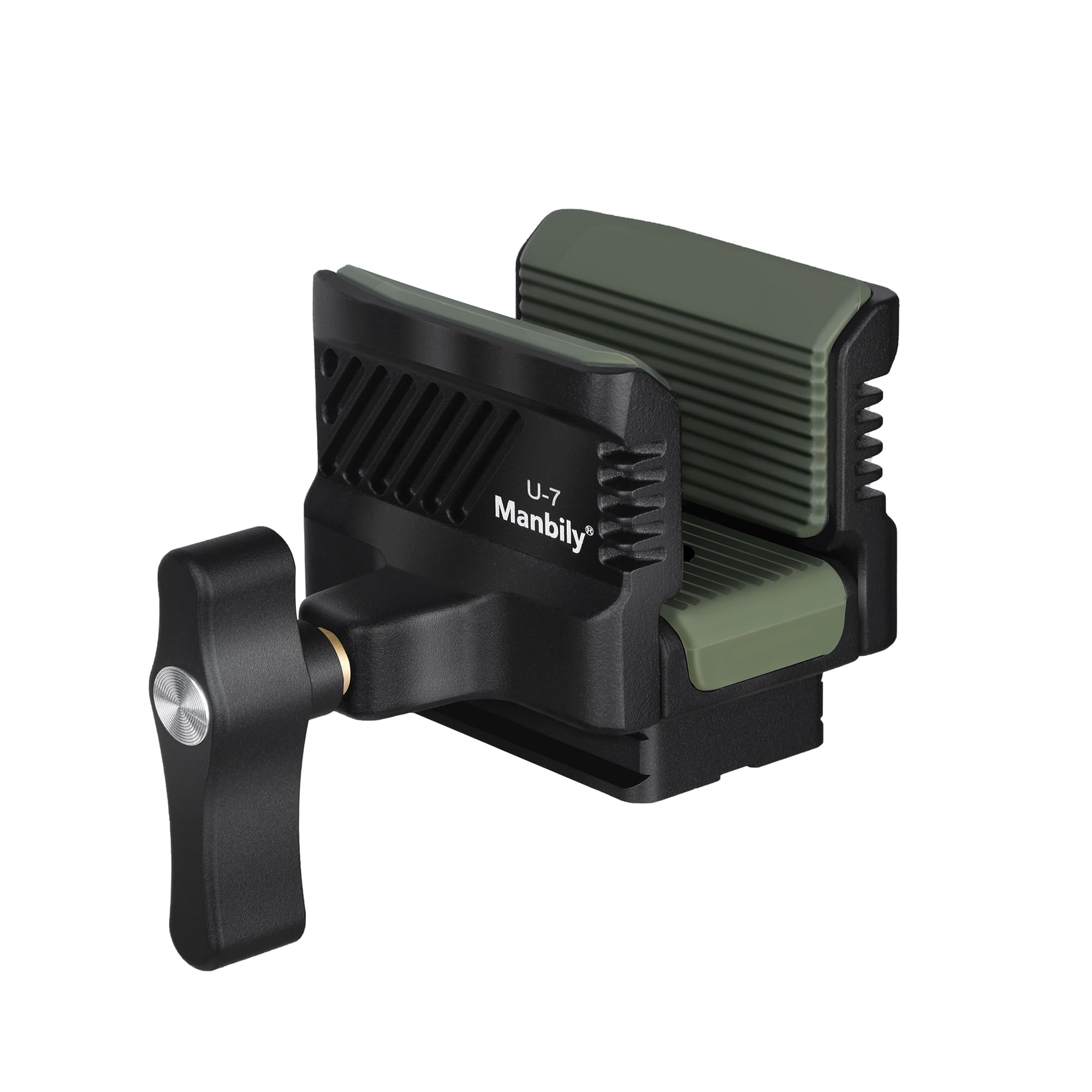 Manbily U-7 Stativkopf, Sattel für das Schießen von Stativen, Aluminiumlegierung Universell Ruhe, Klemme, Montage 1/4" & 3/8" & Arca-Swiss Kompatibilitätsbasis für Einbeine (Grün)