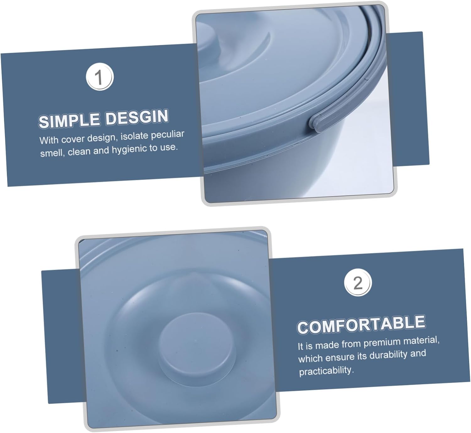 1Pc Portable Chamber Pot with Lid for Elderly and Pregnant Women Easy to Clean Spittoon with Handle Durable for Home Use and Nighttime Convenience