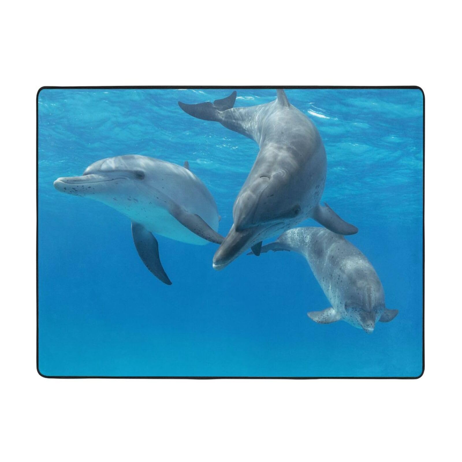 Tapis moderne dauphin anti-glisse pour réchauffer un sol froid de chambre ou salon