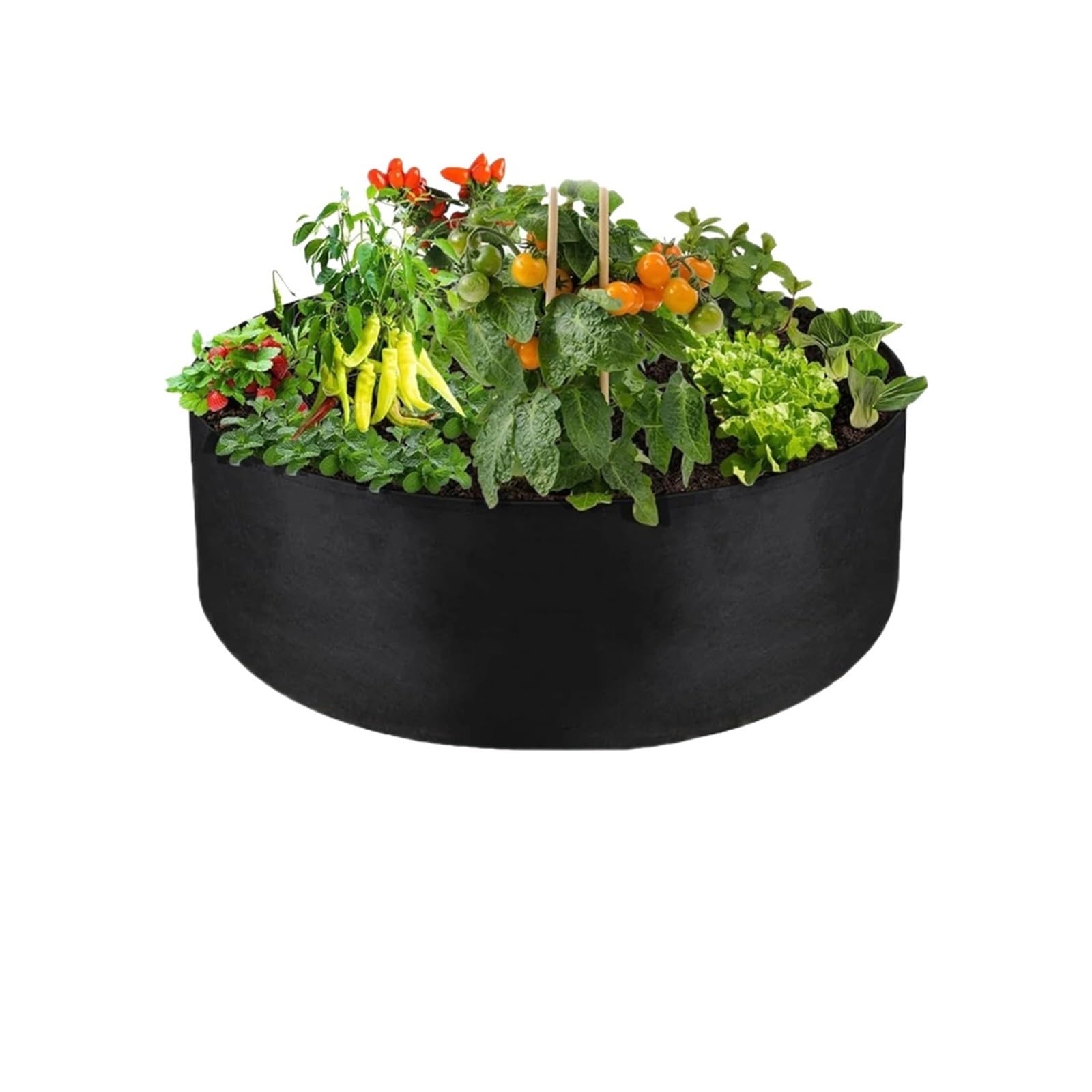 DCUIPG 3Pcs Heavy Duty Fabric Raised Garden Bed, Round Breathable Planter For Vegetables, Root Aeration Growing Container For Herbs for Vegetables