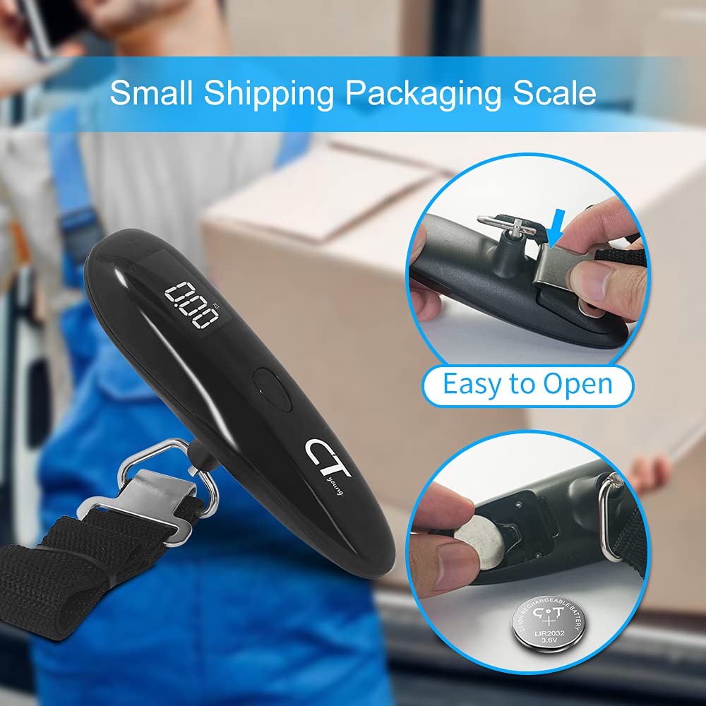 Digital Luggage Scale Weight Suitcase Scales Mini Pocket Size Smart Hanging Weighting Max 110lbs High Precision in 0.1lb with Lir2032 Charger Set : Clothing, Shoes & Jewelry