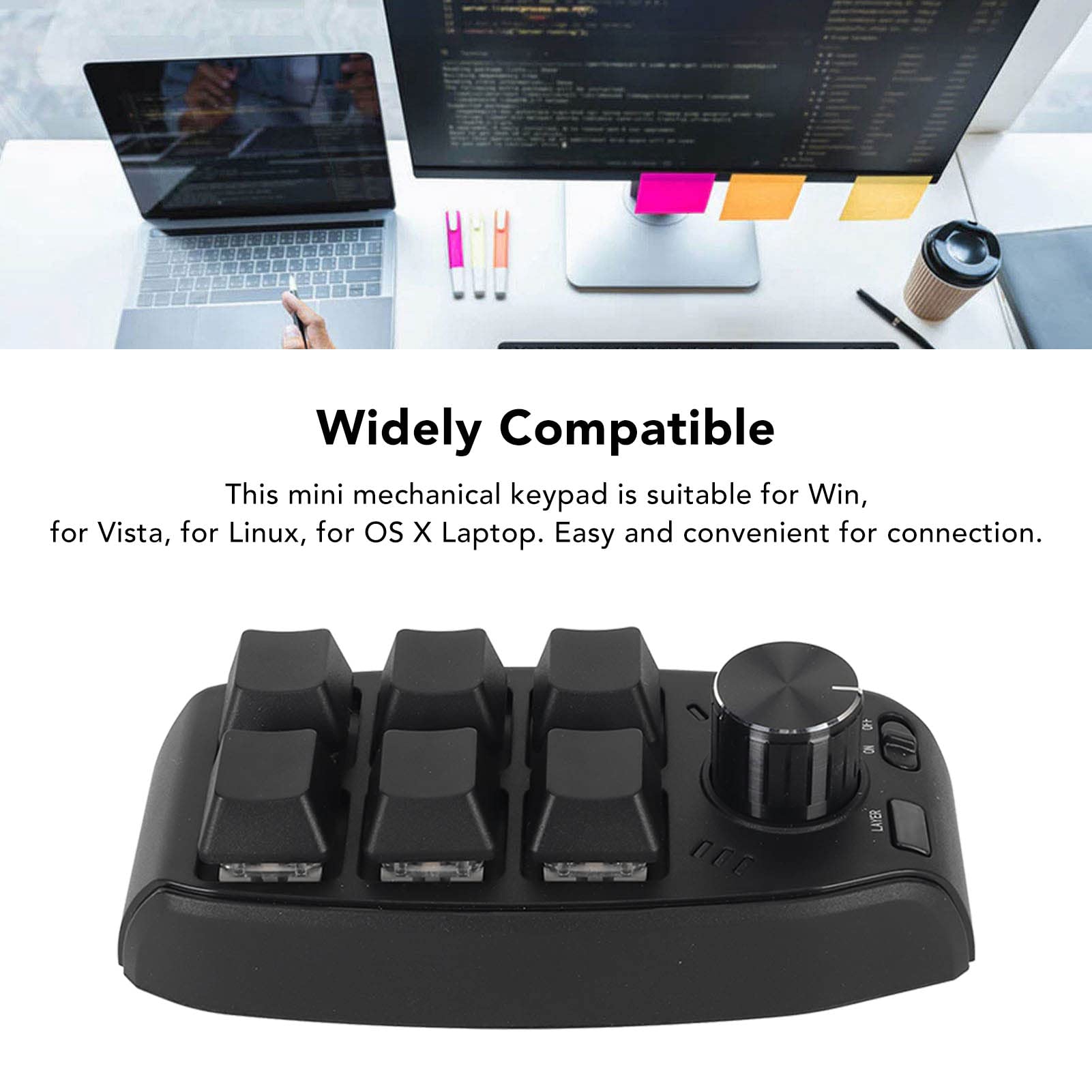 Amazon | ミニキーパッド、6キーレッドスイッチメカニカルゲーミング