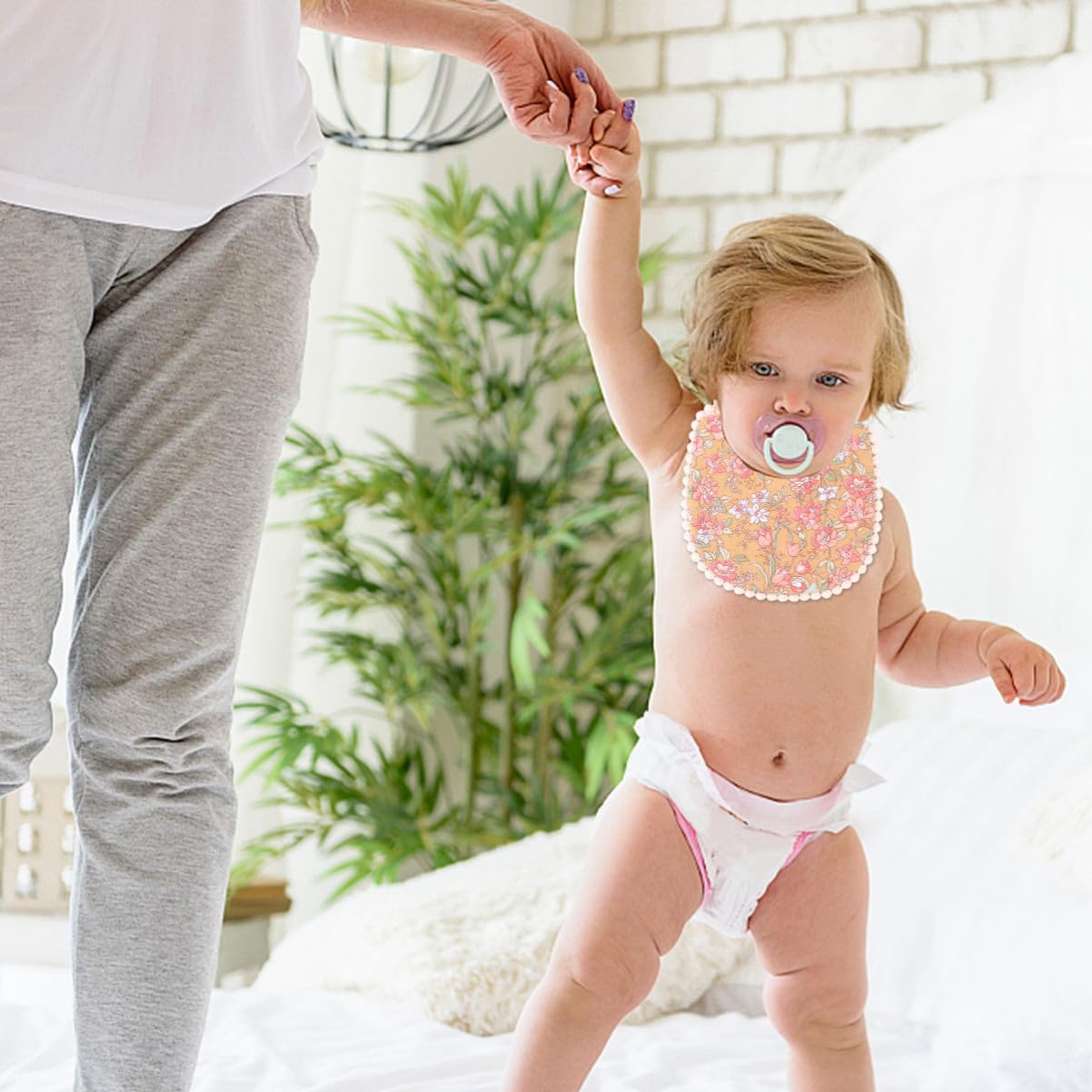ifundom 6pezzi Bavaglini Impermeabili Per Cotone Doppio Bavaglini Unisex Per Svezzamento e Teething Facili Da Lavare e Asciugare Assorbono Perfettamente La Saliva
