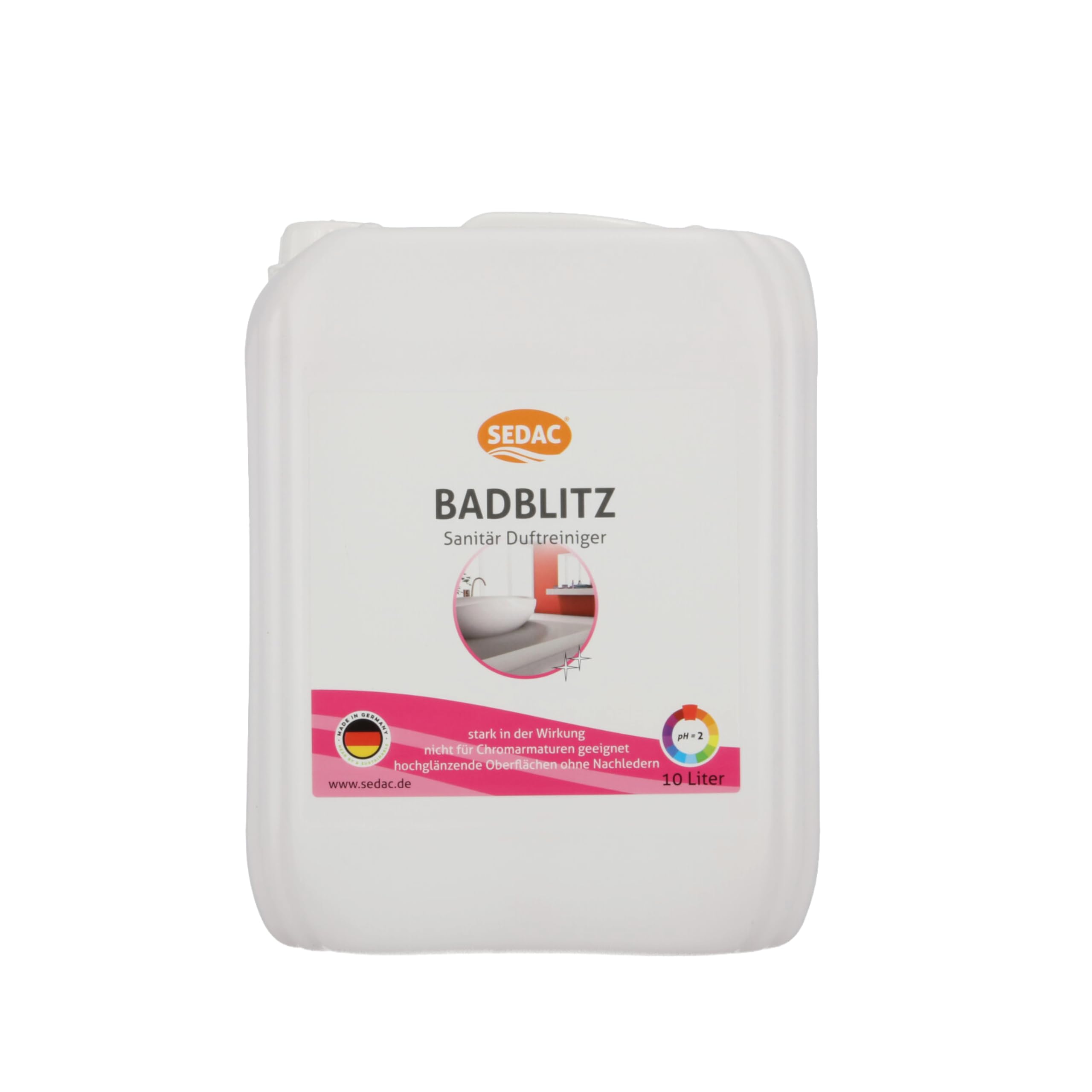 Badblitz 10L, Badreiniger & Kalkreiniger, Zitronensäure, Putzmittel | WC Reiniger, Entkalker für hochglänzende Oberflächen, Sanitär Duftreiniger, Fliesenreiniger & Duschkabinenreiniger