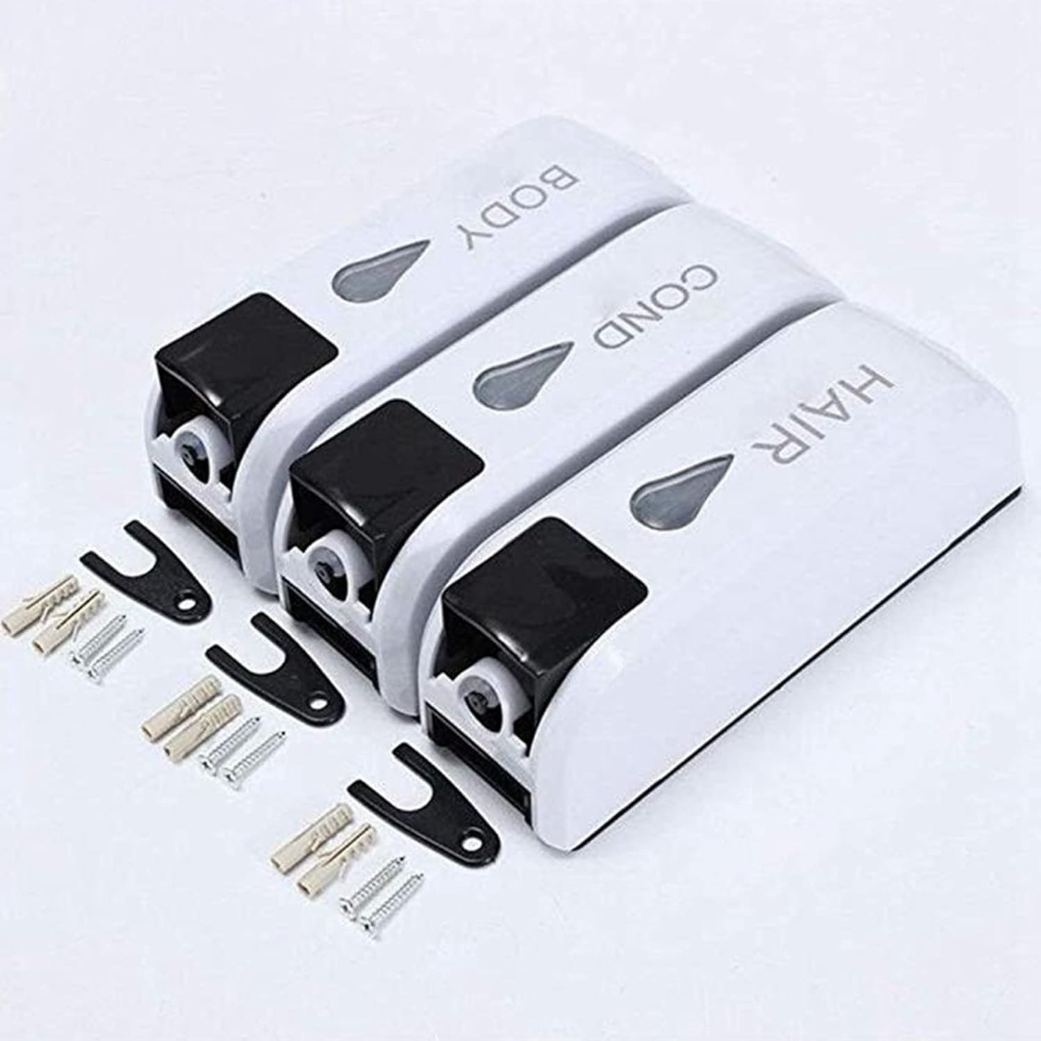 2X Triple Shower Soap Dispenser Wall Mounted Liquid Soap Shampoo Dispenser Washing Lotion for Bathroom