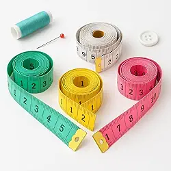 Fita Métrica Corporal Flexível 150cm – Costura, Academia, Medidas de Corpo, Artesanato - Cores Sortidas