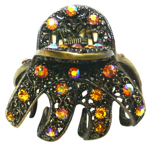 Preisvergleich Produktbild Crystal Jaw Clip for Thick Hair YY86410-GL56amber by Bella