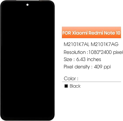 Miniatura 2 de Pantalla para Xiaomi Redmi Note 10 Reemplazo de pantalla para Redmi Note 10s Pantalla LCD M2101K7AI, M2101K7AG Pantalla táctil Digitalizador