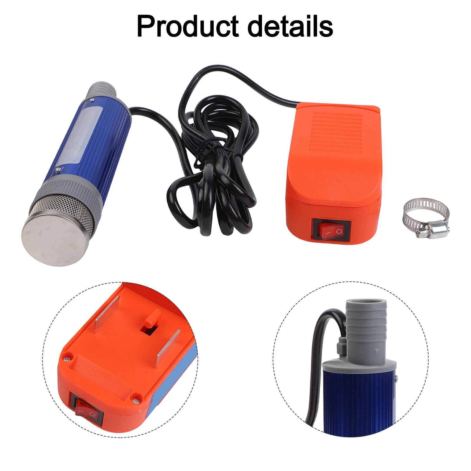 Bomba de Barril de Lluvia, portátil Sumergible para diésel y Agua, 40-60 L/min con Cable de 2,4 m y diámetro de 38 mm