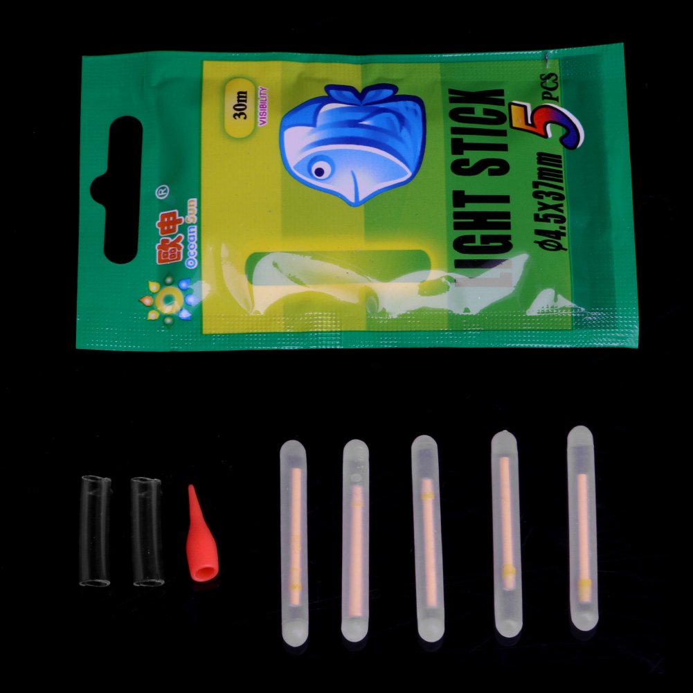 Wodwad 50pcs (10bags) 4.537mm Float Glow Stick Night Fishing Green Fluorescent Light