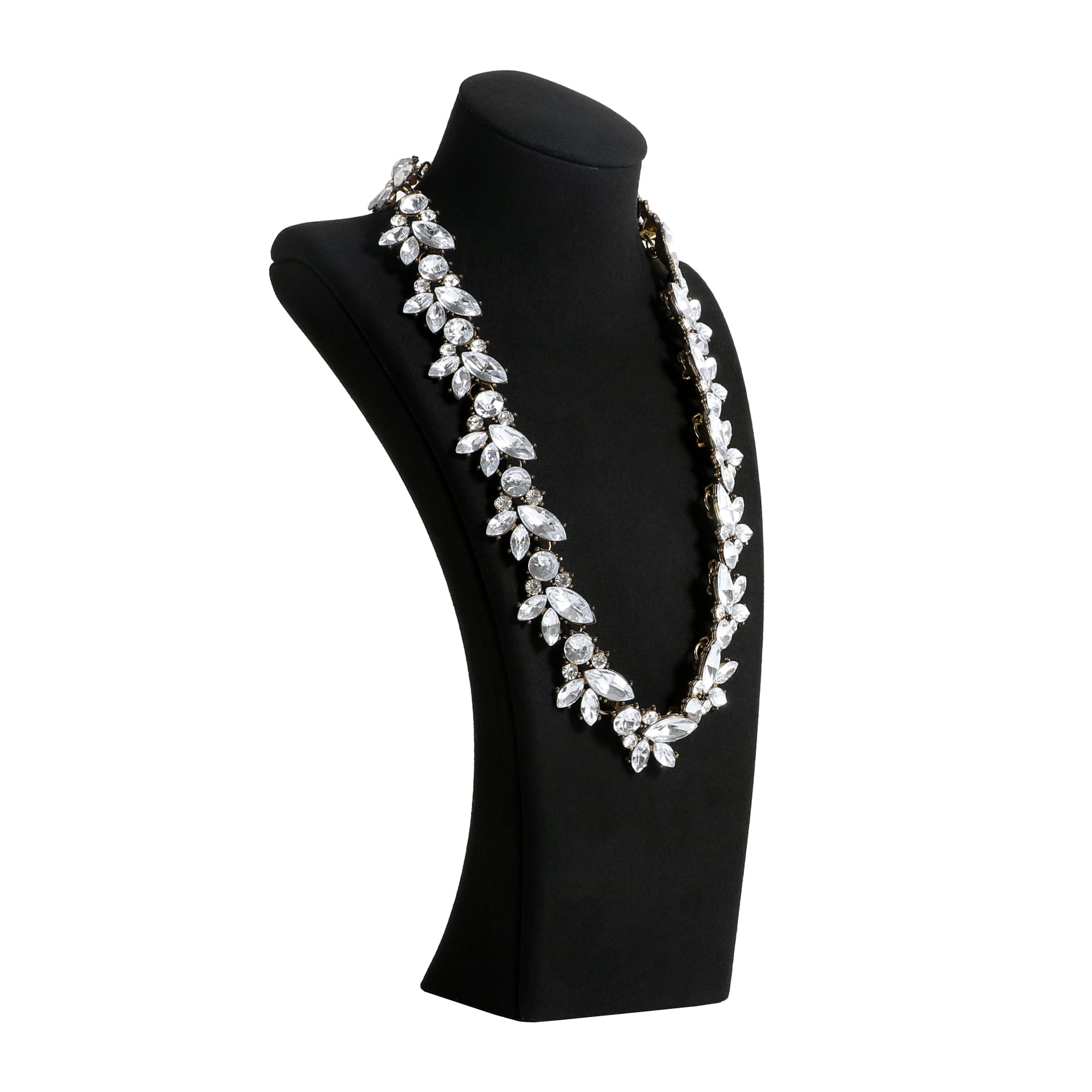 Gemeshou Black Necklace Storage Organizer For Sale, Velvet Necklace Holder Stand, Jewelry Bust Display Stands, Jewelry Mannequin For Countertop, Showcase【-Medium Height 26.5 Cm】