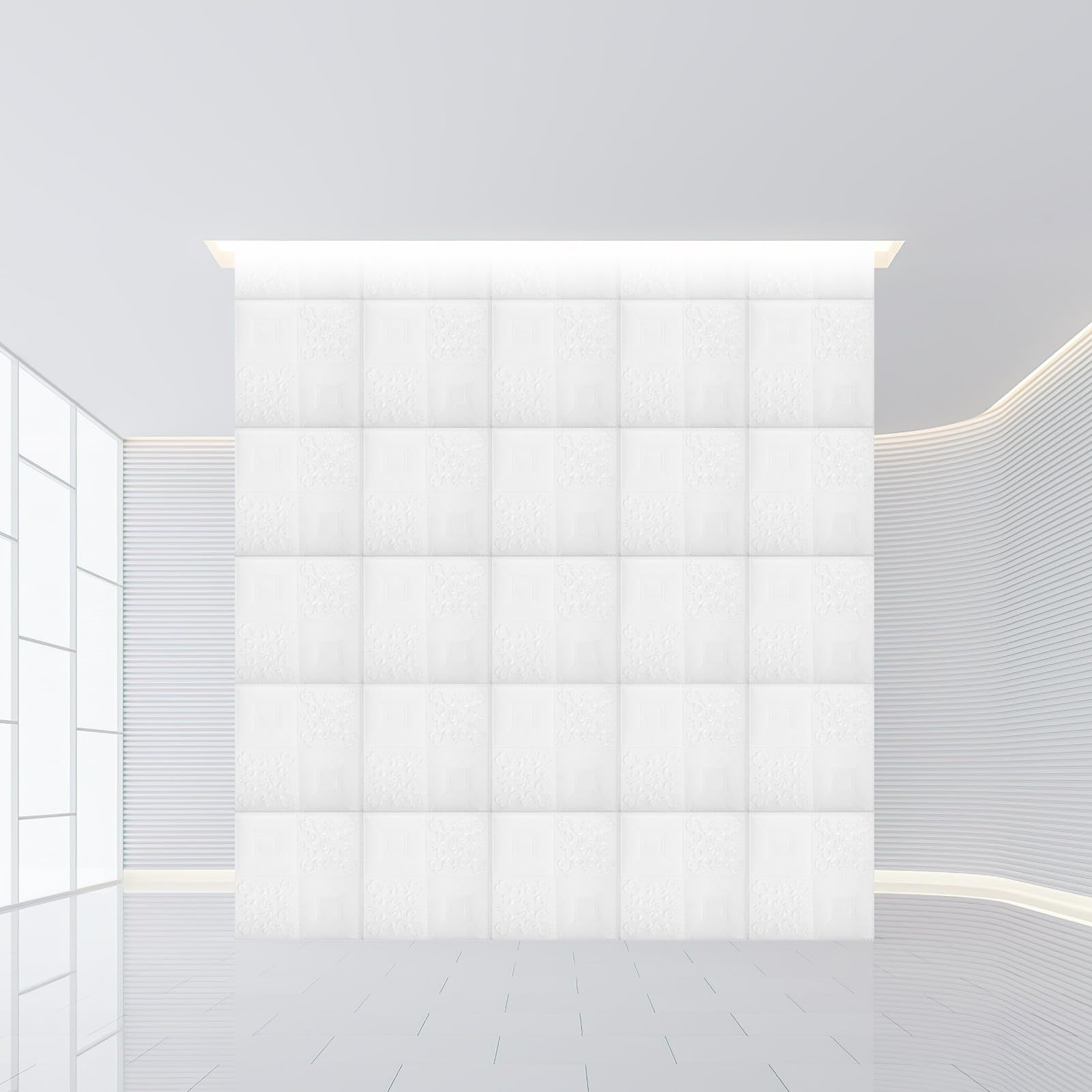 Gatuida Pannelli Decorativi Autoadesivi in Forma di Mattoni 3d 20 Pezzi in Schiuma Xpe Bianca per Pareti Interne Facili da Pulire Adatti a Soggiorno e Cucina