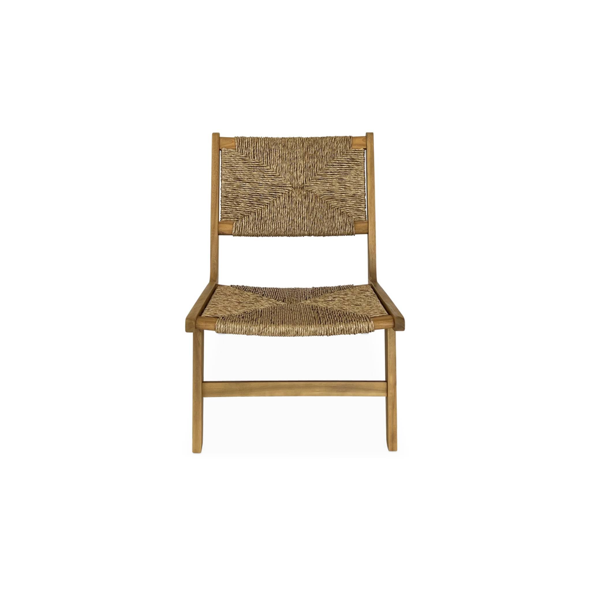 Alice's Garden sweeek - Lot de 2 fauteuils Relax de Jardin en Bois et résine Effet Paille. intérieur/extérieur