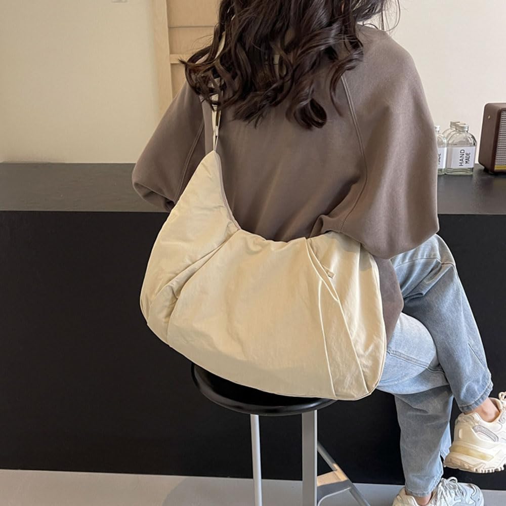 Borse a tracolla, borsa casual retrò in tela da pendolare, tracolla regolabile, borsa hobo leggera