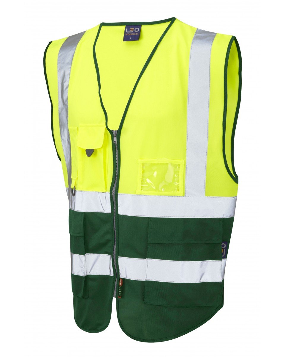 Leo Workwear Yellow Hi-Vis Hi Vis Vest, XXL