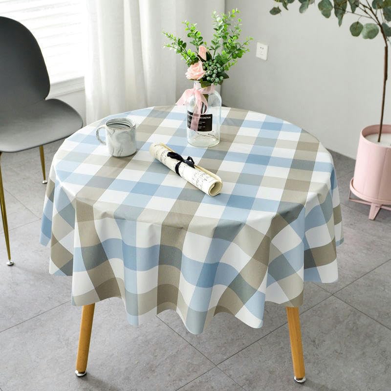 Nappe en PVC table ronde fleurie imperméable et résistante 140cm