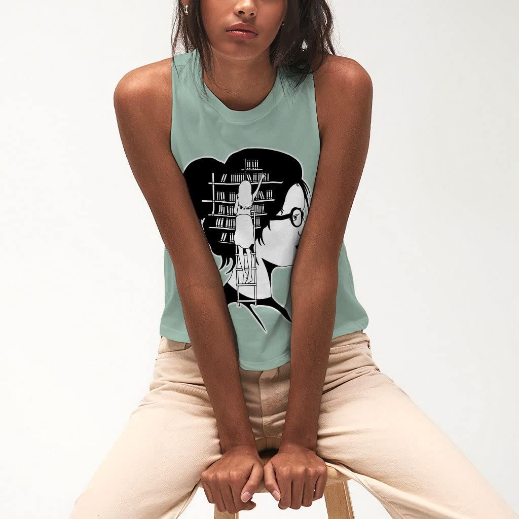 Book Lover Racerback Cropped Tank - Cute Women's Tank - Themed Tank Top