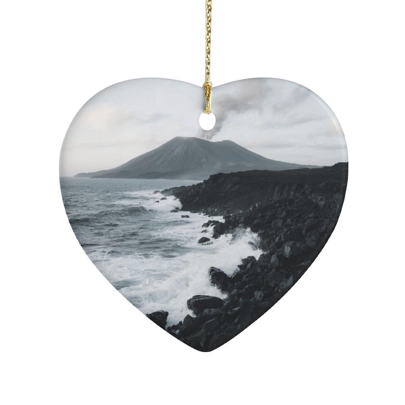 Fekiloot Style Hawaii Volcanic Coast Ceramic Ornament Home Decor Keepsake