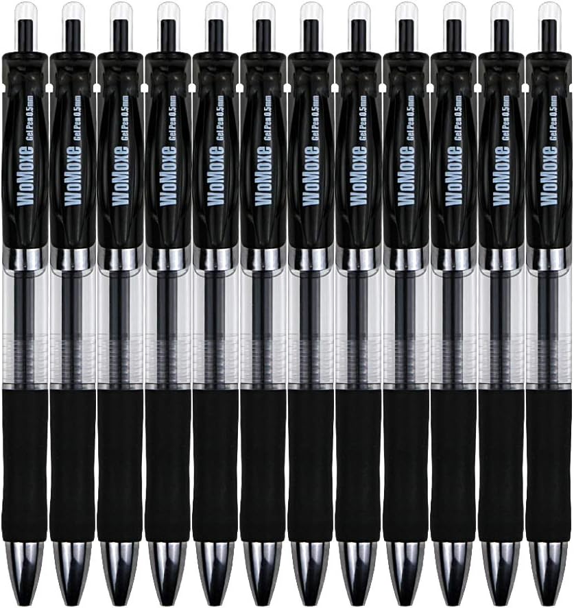 WoMoxe Retractable Rolling Ball Gel Pens, Fine Point 0.5mm