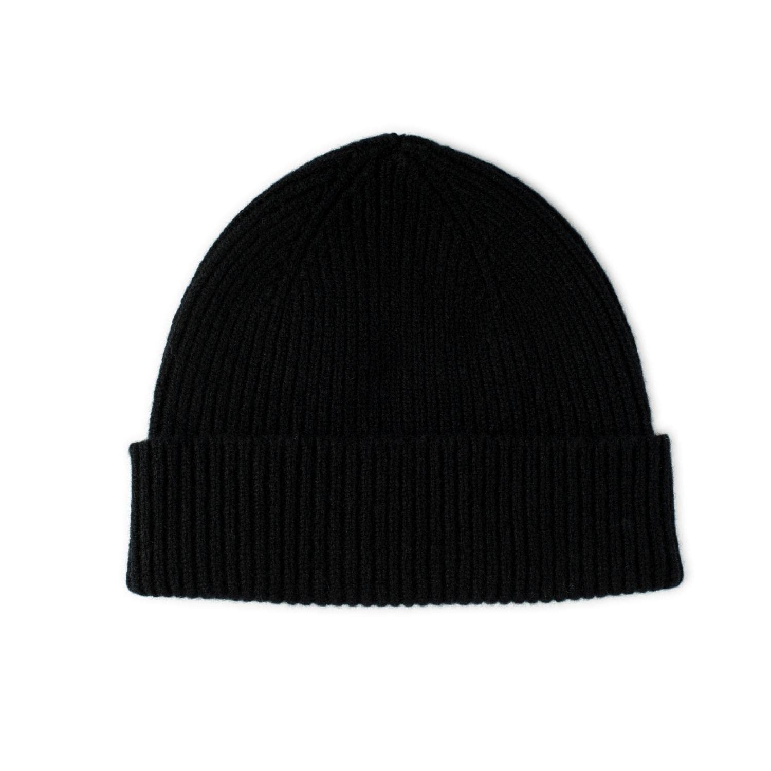 The Cashmere Choice Lomond Lambswool Scarf - Clyde - Chunky Knit - Beanie (Black)