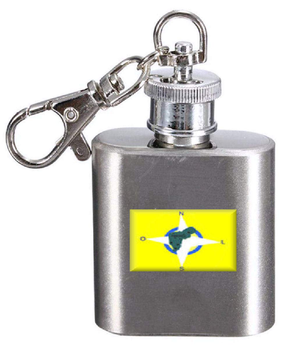 Hip Flask Keyring Engraved Aimores City Minas Gerais State Flag