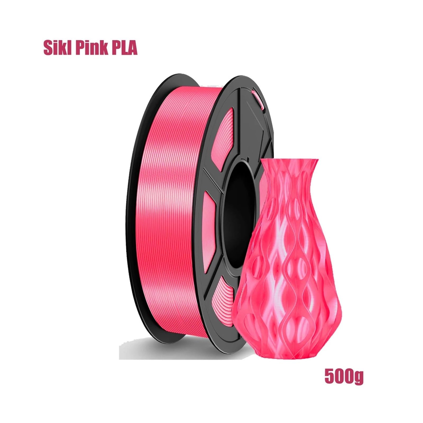 Seiden-PLA-Filament 1,75 mm for 3D-Drucker, metallartig glänzende 1000-g-Spule, Maßgenauigkeit +/- 0,02(Pink)