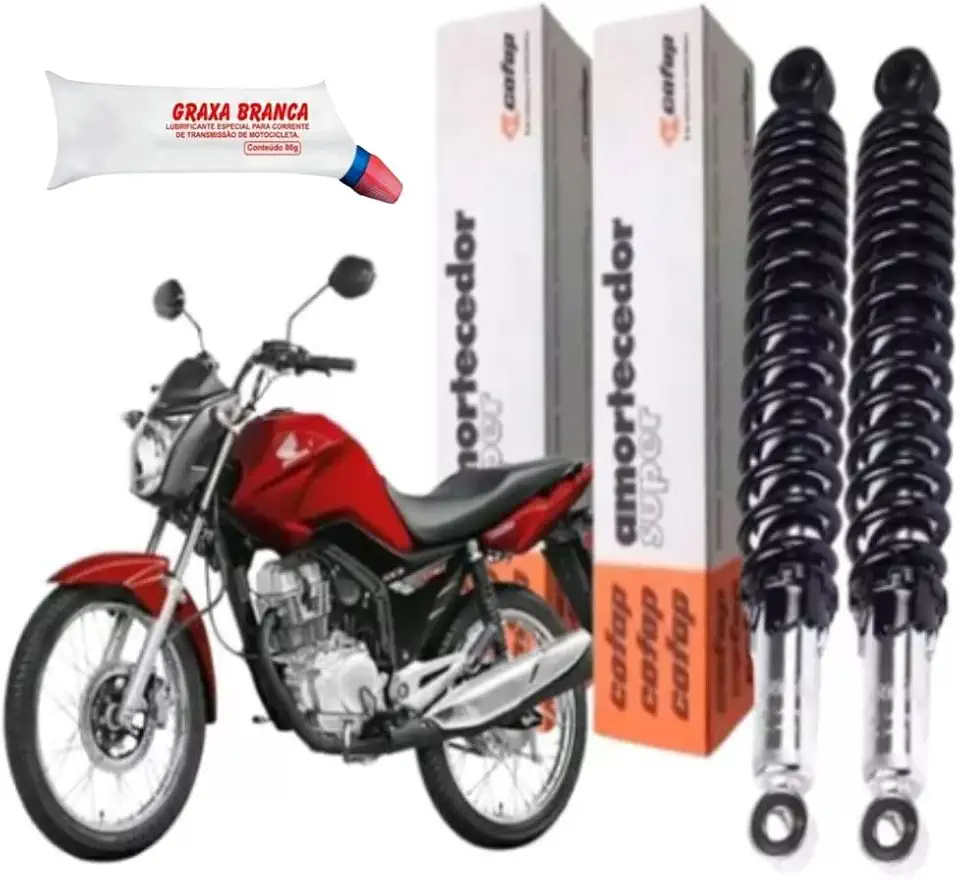 Combo Par Amortecedores Traseiro Cg Titan Fan e Today 1989 a 2018 Original Cofap e Graxa