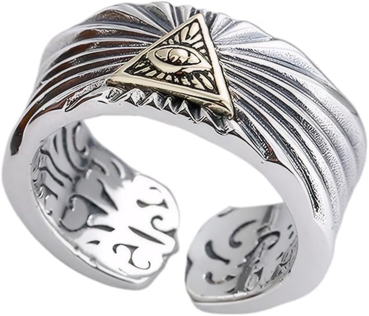 God's Eye Ring – Adjustable for Men, All-Seeing Eye Symbol, Handmade Protection & Spiritual Jewelry