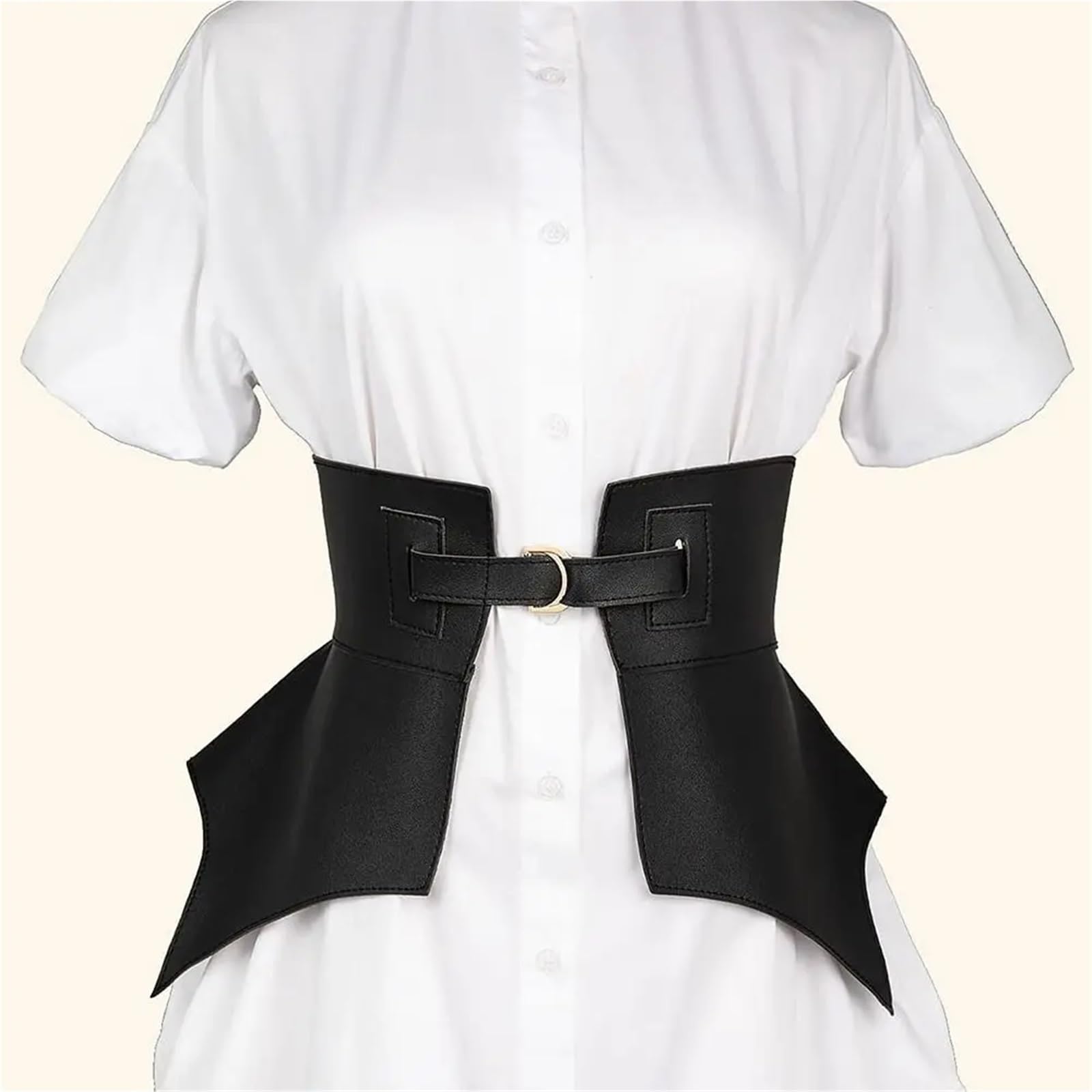 Cinturón ancho y largo de piel sintética irregular for mujer, estilo corsé for otoño e invierno para Jeans Pantalones Vestidos