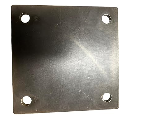 Miniatura 2 de JM - Placa base de acero resistente de 8 x 8 pulgadas, 4 agujeros con 58 pulgadas de diámetro, esquinas redondeadas (1)