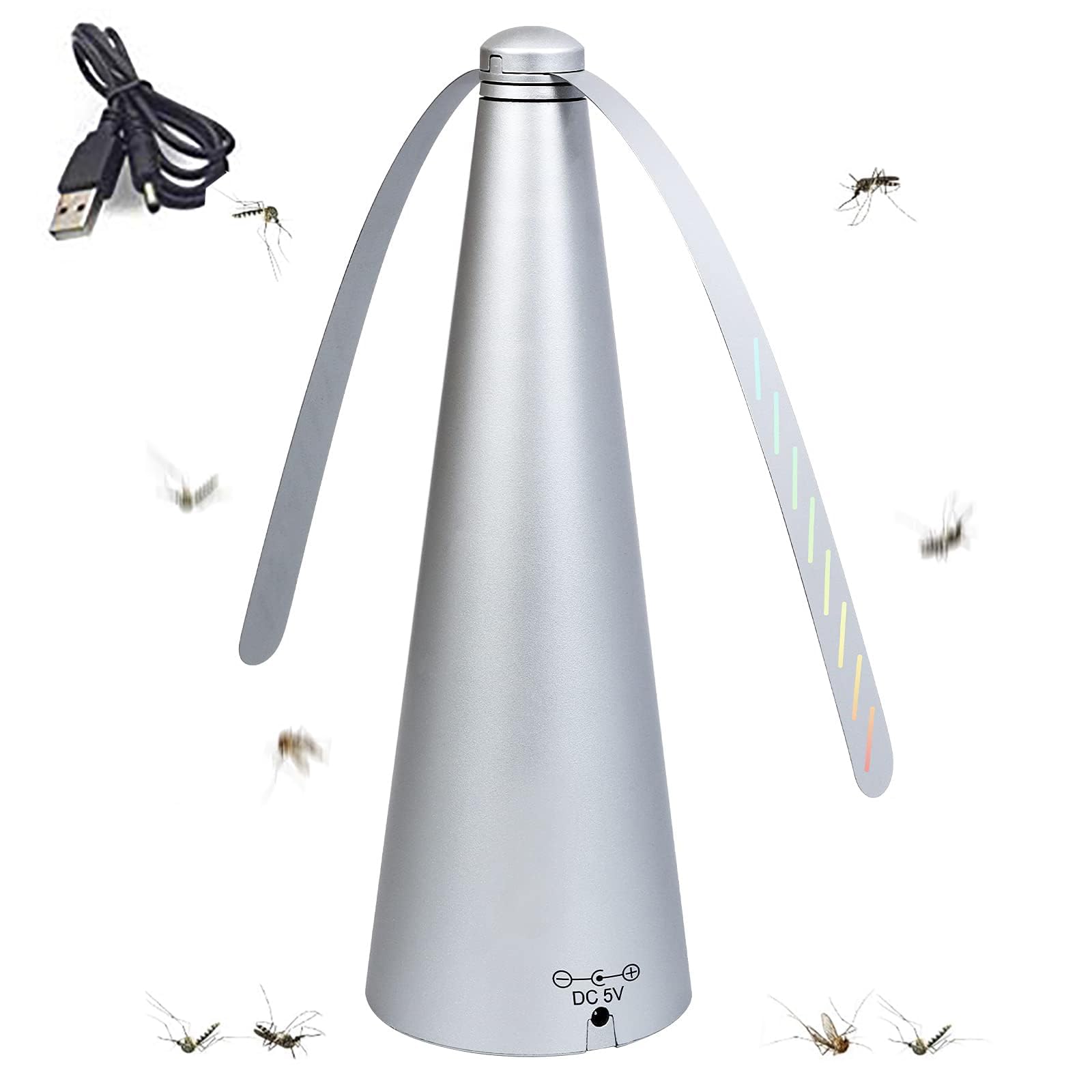 Fly Fans For Tables, Fly Spinner For Table, Effective Portable Fly Deterrent Fans for Food Tables, USB Plug-in & Batteries Powered, Portable Fan Gadgets for Indoor Oudoor Picnic BBQ Party Camping