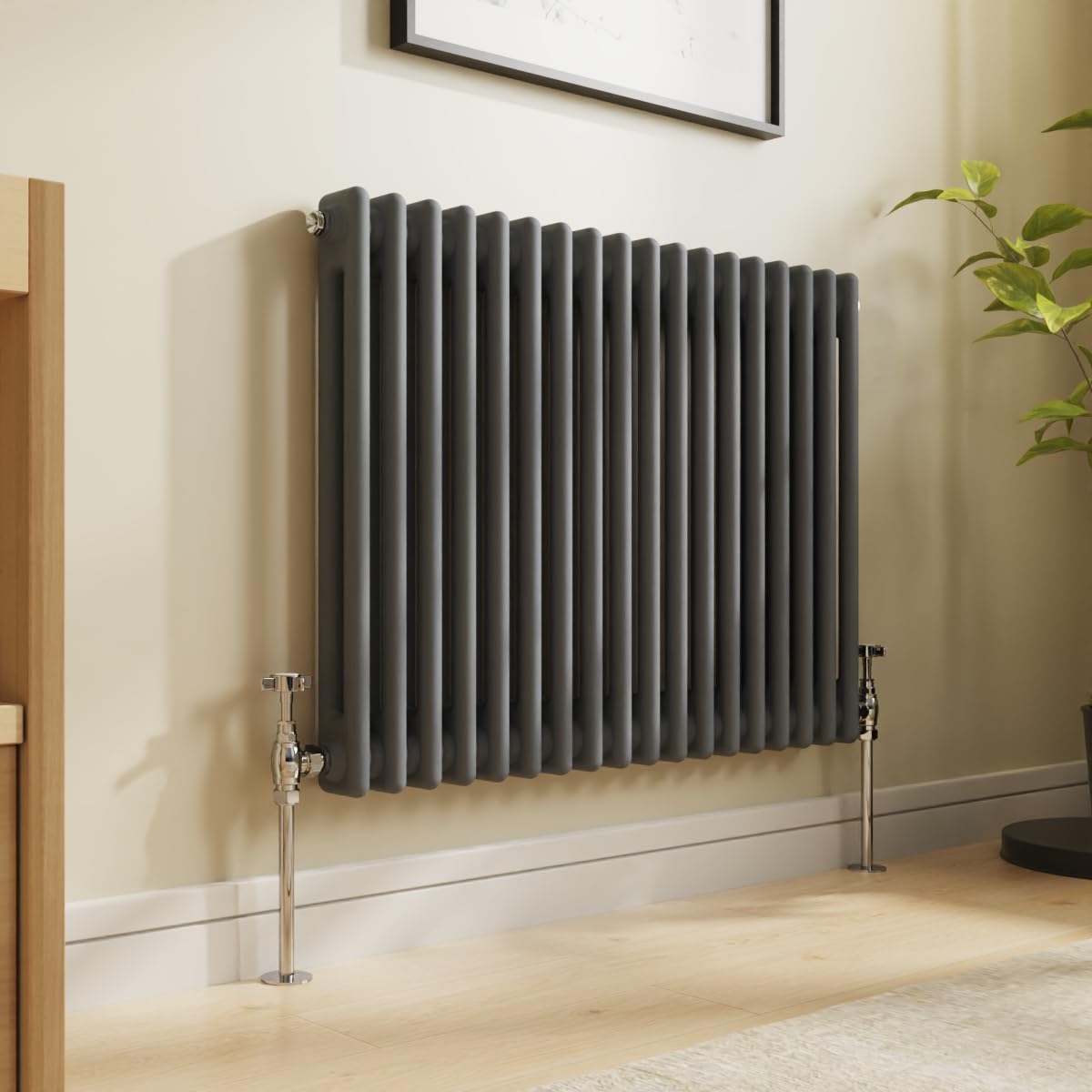 NRG 600x830 Traditional Colosseum Cast Iron Bathroom Radiator Anthracite 2 Panel โ image 1