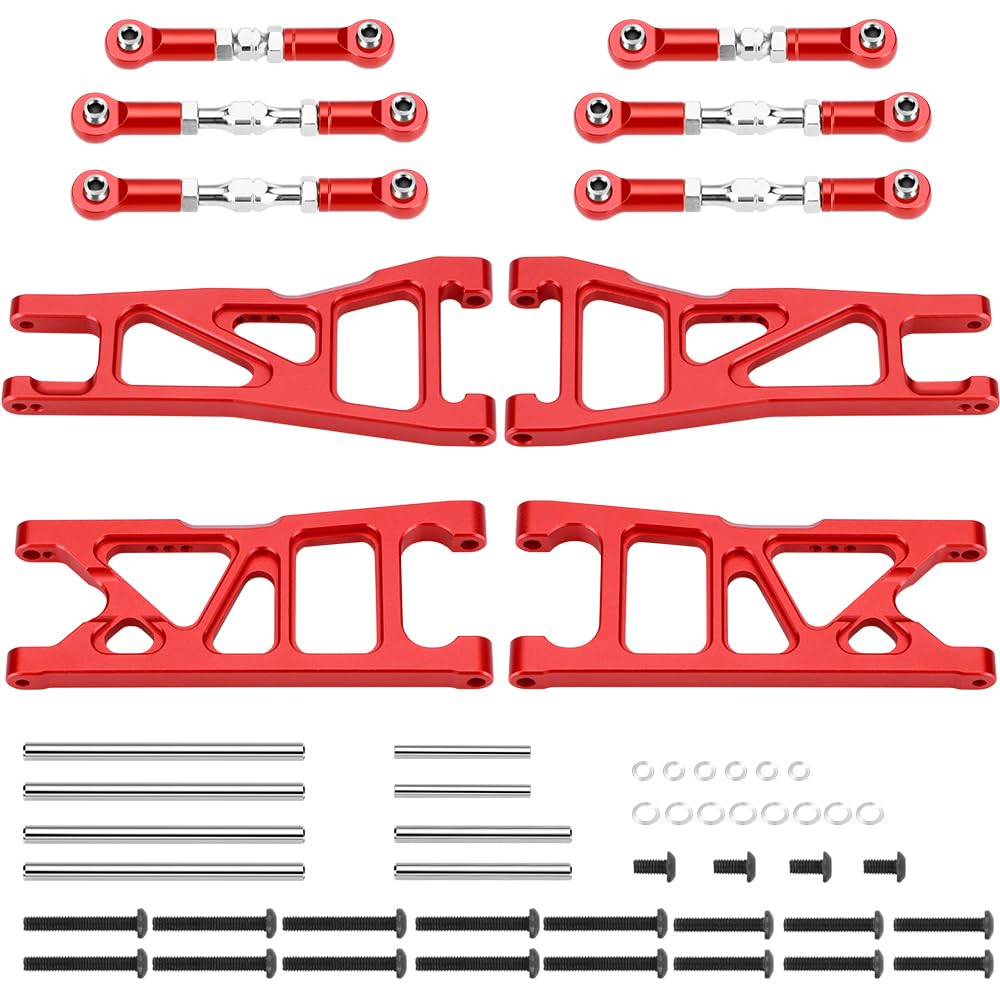 GLOBACT Aluminum Widened F/R Suspension Arms and Adjustable Links Turnbuckles Set for 1/10 ARRMA Granite Vorteks RC Truck Upgrades Parts Replace Arrma ARA230008
