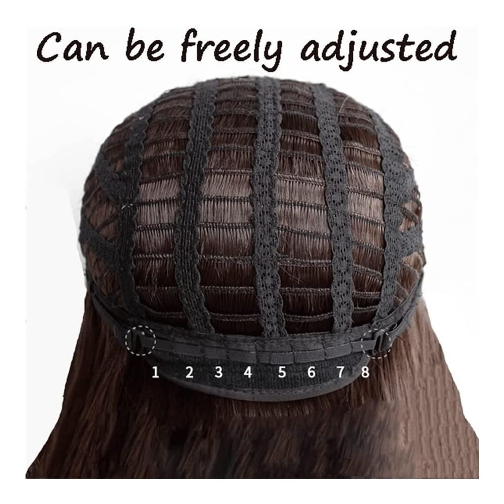 Peruke Długa Peruka Afro Peruki Dla Czarnych Kobiet Peruka Z Naturalnych Włosów Peruka Z Prostymi Włosami Peruka Syntetyczna Peruki naturalne ludzkie włosy (Color : D, Size : 23in)