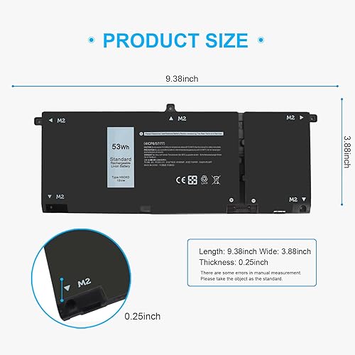Miniatura 4 de Reemplazo de batería tipo H5CKD 53Wh para Dell Inspiron 5400 5406 7405 7300 7306 7500 7506 2 en 1 plata 5300 5301 5401 5402 5408 5409 5501 5502 5508