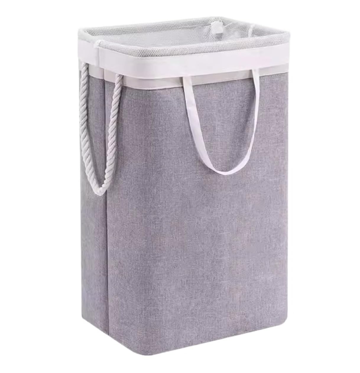 Cesto Ropa Hamper Cesto para La Colada Plegable con Asas Y Bolsas De Malla, Cesta Alta para para Dormitorio Baño Familiar Accesorio Lavandería(Light Gray)