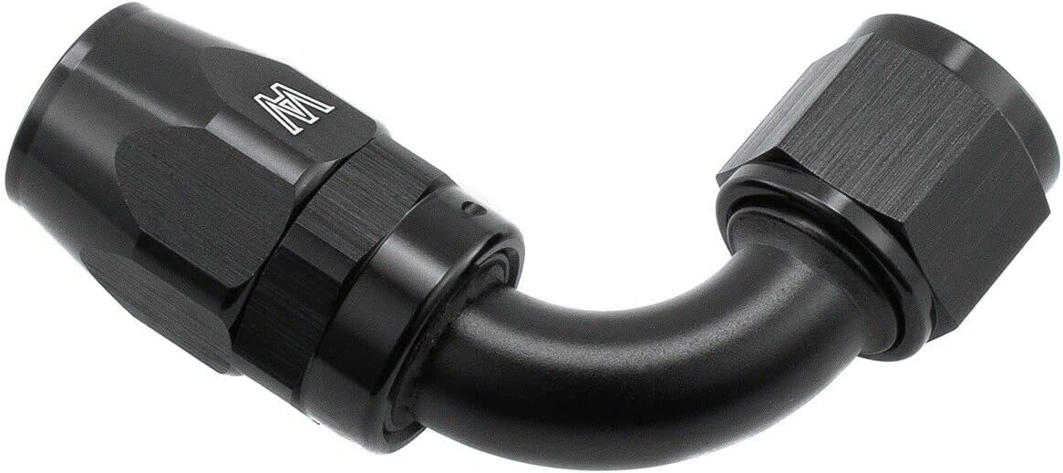 10AN Hose End Fitting 90 Degree Swivel Reusable Fitting Aluminum Black