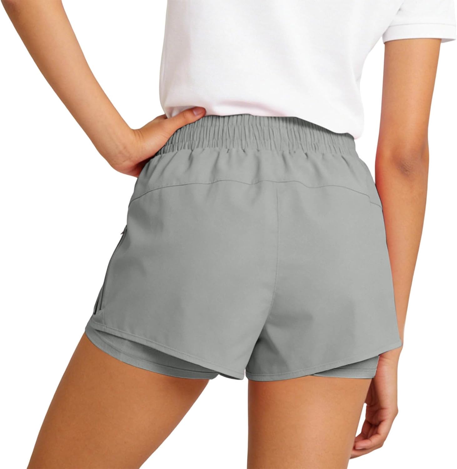 Women Quick Dry Running Shorts with Pockets:Fashion Elastic Wasit Workout Gym Trousers Hiking Yoga Outfits 2026