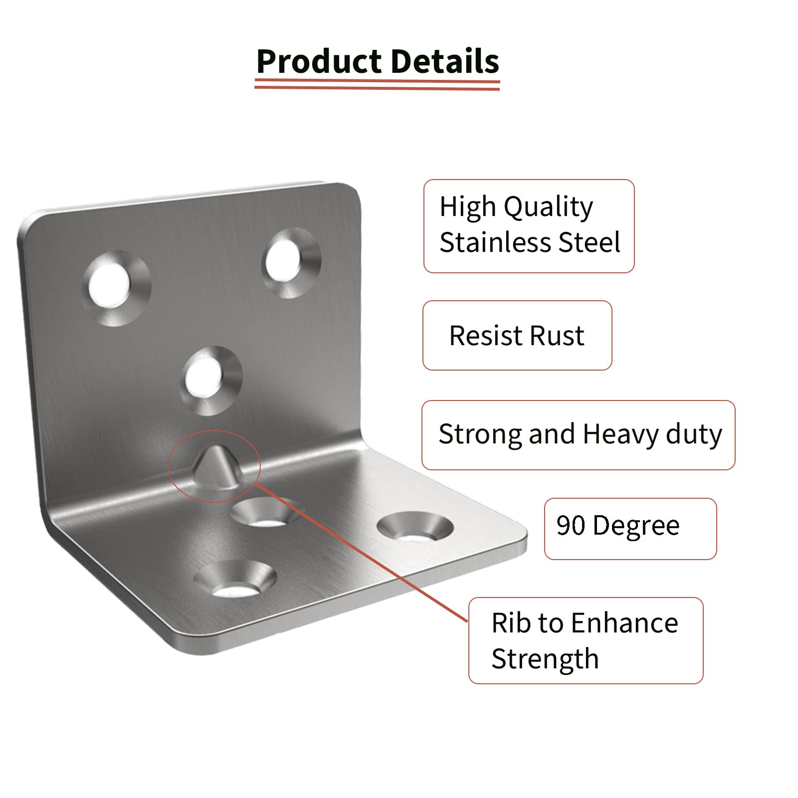 Large Angle Brackets Heavy Duty Galvanised Steel Angle Brackets - Foto 4