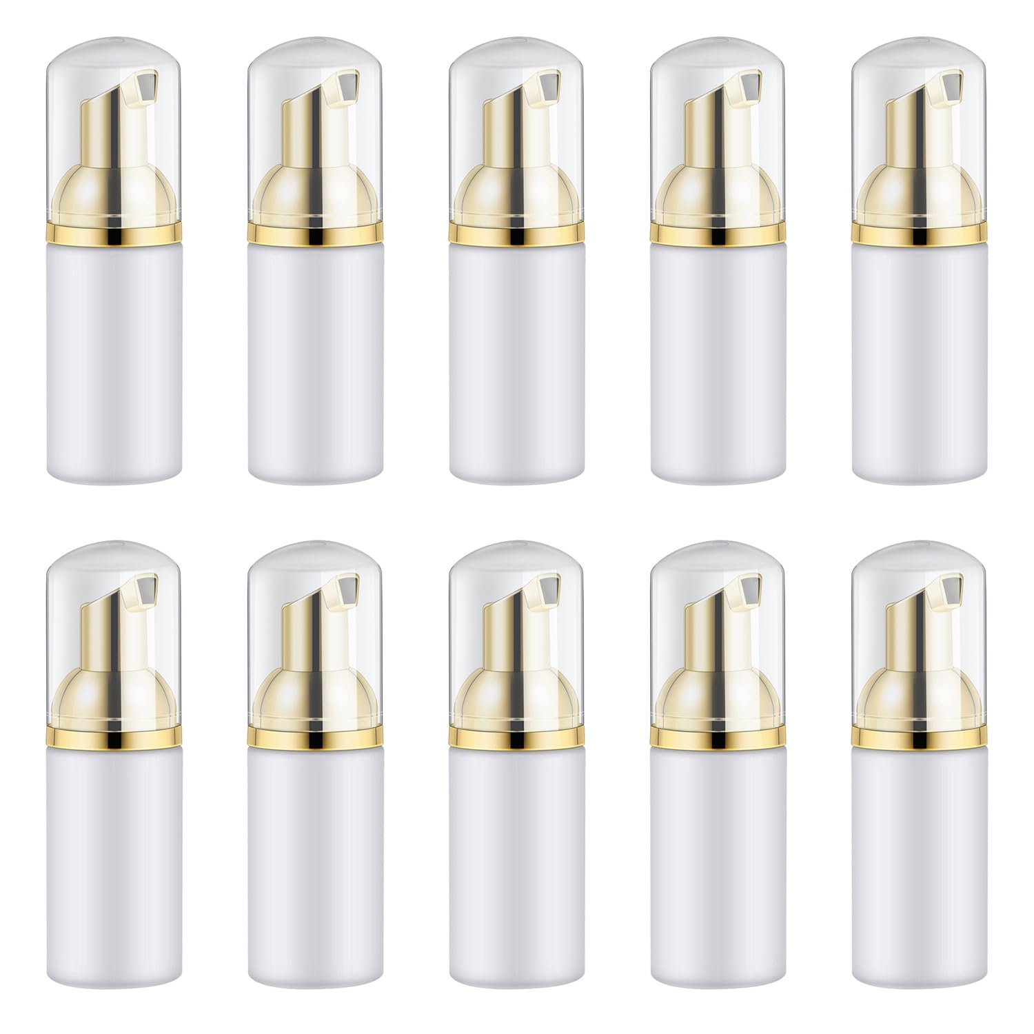 Qomcsrl 10 Pieces Mini Empty Foaming Liquid Soap Pump Bottles Foam Bottle 60Ml Lash Cleanser Bottles