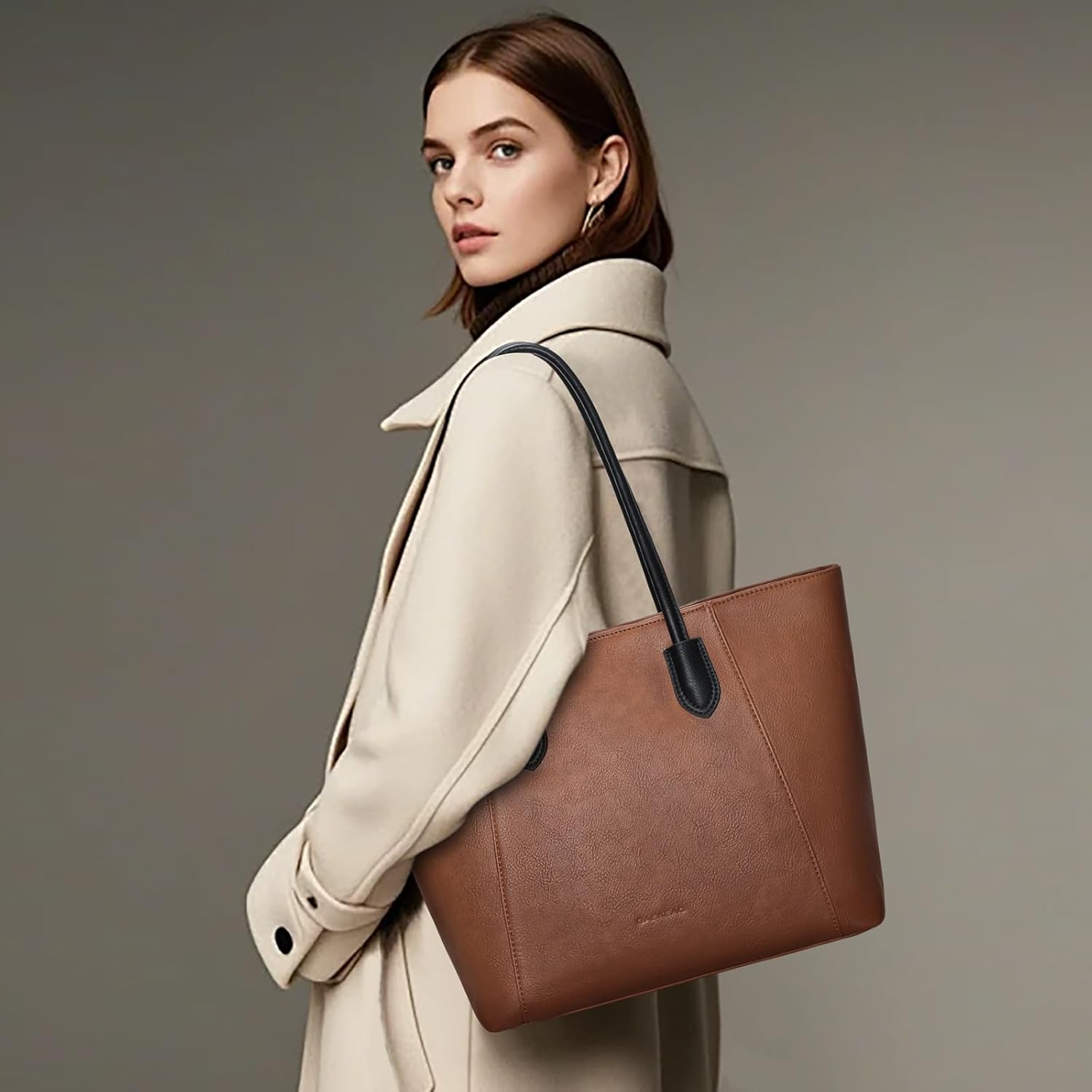 GAEKEAO Tote Bags for Women Top Handle Handbag Satchel Purse Vegan Leather Shoulder Bag with Zipper