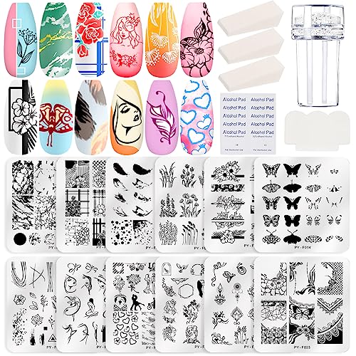 Zeuwets Gel Stamping Nail Art, 12 Pezzi Unghie