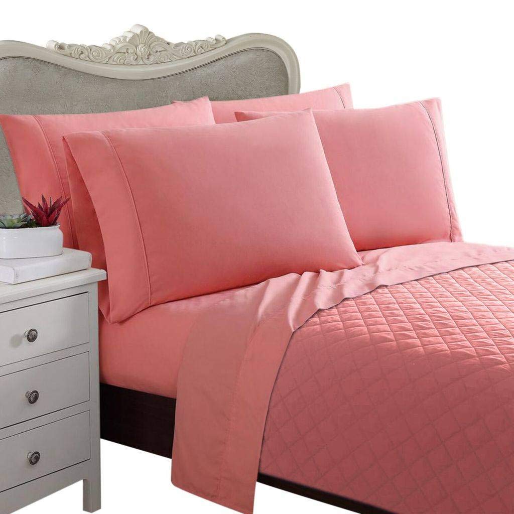 Luxurious Queen Size 300 Thread Count Solid Pink 100 Egyptian Cotton 300 TC Bed Sheet Set 300TC Deep