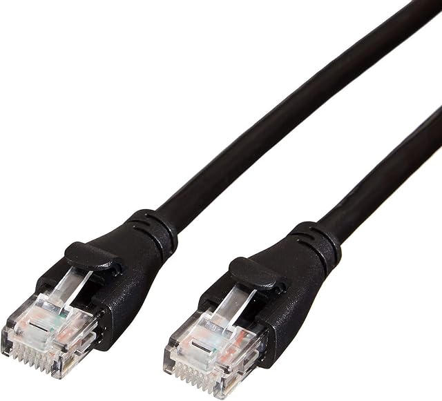 Amazon Basics RJ45 Cat 6 Ethernet Patch Cable, 1Gpbs Transfer Speed, Gold-Plated Connectors, 3 Foot, Black